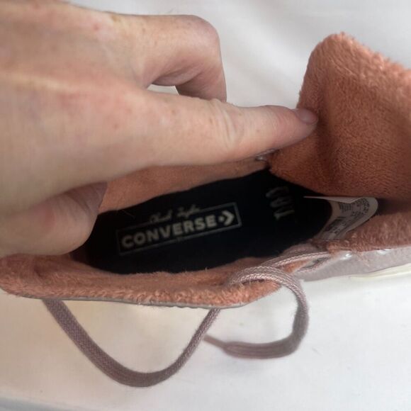 Converse Chuck Taylor Pink Leather Faux Fur Lined High Top Counter Climate 6.5 - Picture 8 of 10